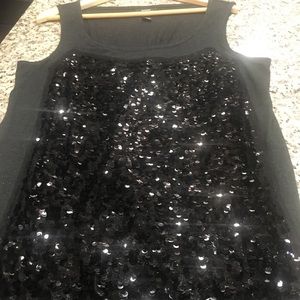 Black dressy classic Alfani sequin top